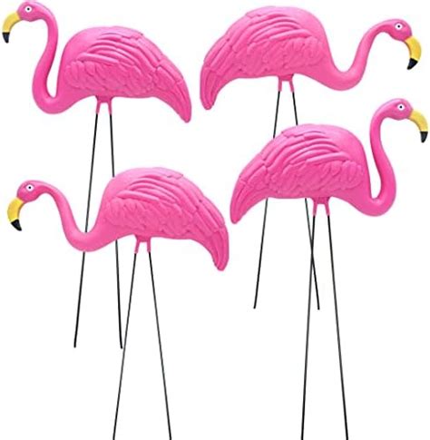 4es Novelty 4 Pink Flamingos Yard Decorations Large 23 Inch Ornament Statues