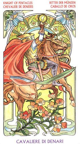 Tarot Art Nouveau Knight Of Pentacles Tarot Art Art Deco