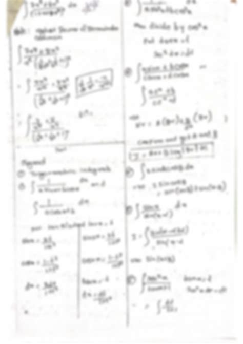 Solution Indefinite Integration Mht Cet Short Notes With Shortcuts