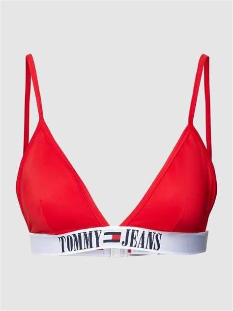 Tommy Jeans Bikini Oberteil mit verstellbaren Spaghettiträgern rot