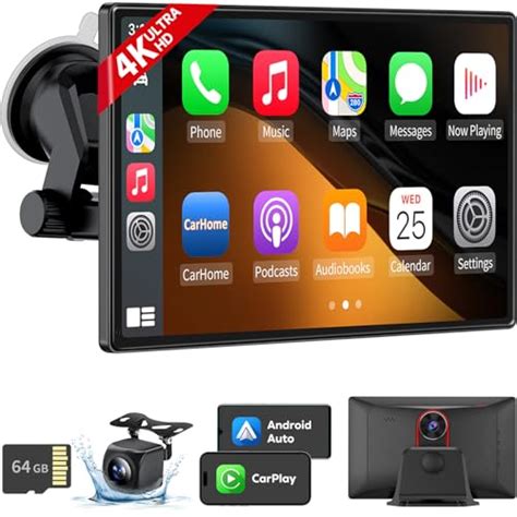 Wireless Apple Carplay Android Auto Screen K Dash Cam Gps