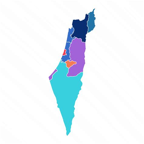 Multicolor Map of Israel With Provinces 25842920 Vector Art at Vecteezy