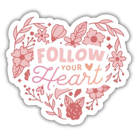 Follow Your Heart Sticker Paper Crane