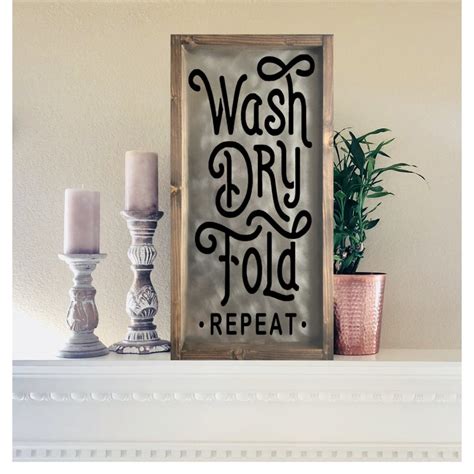 Wash Dry Fold Repeat Sign Laundry Room Sign Laundry Room Etsy