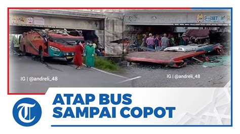 Viral Video Bus Tabrak Flyover Hingga Atap Copot Di Padang Panjang