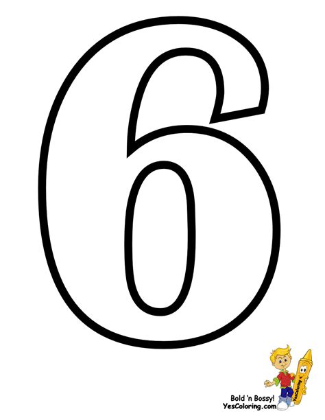 Printable Number 6 Outline