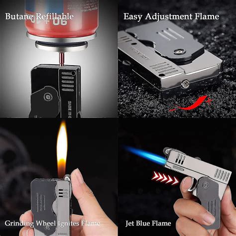 Briquet Torche Allume Flamme De Jet Commutable Butane Rechargeable