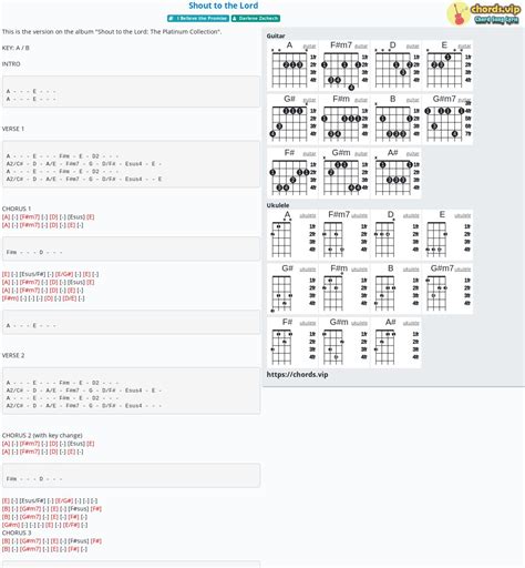 Chord: Shout to the Lord - Darlene Zschech - tab, song lyric, sheet, guitar, ukulele | chords.vip