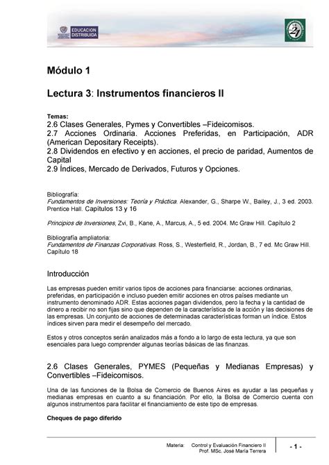 Lectura Modulo Control Y Ev Financiera Materia Control Y