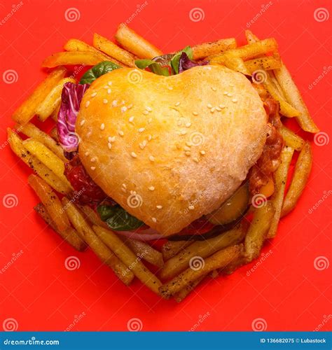 Heart Shaped Hamburger Stock Image Image Of Burger