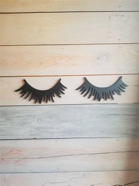 Eyelash Decor Sleepy Eyes Eyelash Wood Cutout Wood Etsy Spa Wall Decor Nursery Wall Decor