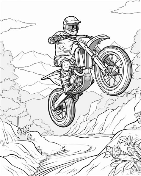 Premium Photo | Coloring pages dirt bike free printable dirt bike ...