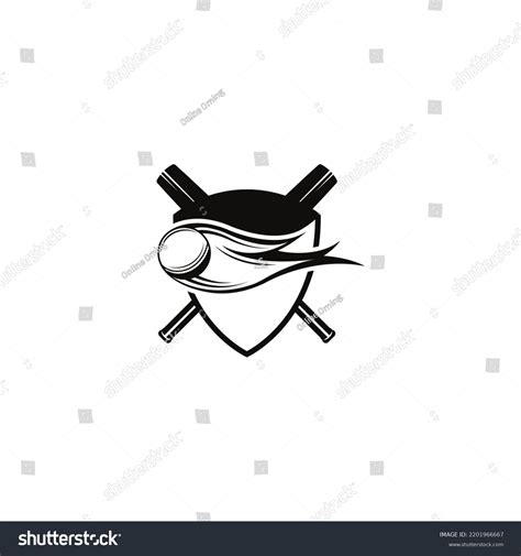 Cricket Bat Ball Logo Icon Stock Illustration 2201966667 | Shutterstock