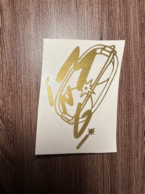 Ateez Mingi Gold Vinyl Sticker Lightstick Etsy