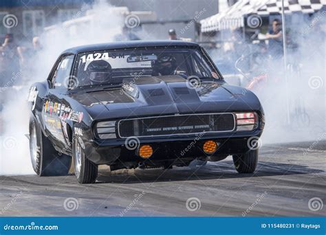 Vintage Camaro Making A Burnout On The Track Editorial Photo Image Of