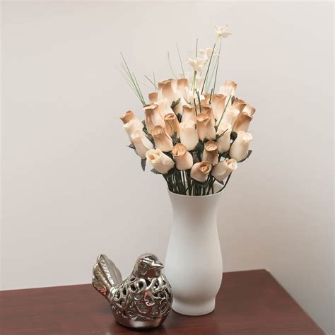 50 Year Anniversary Gold and White Wooden Rose Flower Bouquet – The ...