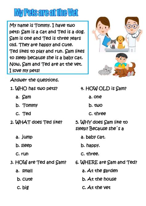 elementary school reading comprehension worksheets | Reading ...