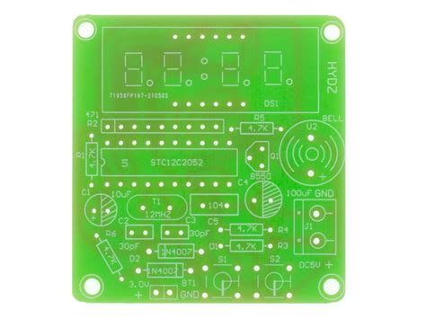 Zestaw Kit Cyfrowy 4 Bitowy Zegar AT89C2051 DIY E MTelektron Zielona