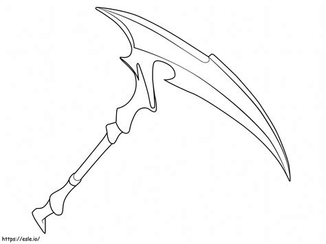 Skull Sickle Pickaxe In Fortnite coloring page