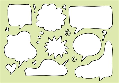 Premium Vector Set Of Hand Drawn Sketch Speech Bubbles Vector Illustration