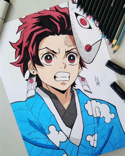 Tanjiro Kamado Kimetsu No Yaiba Anime Canvas Art Anime Character