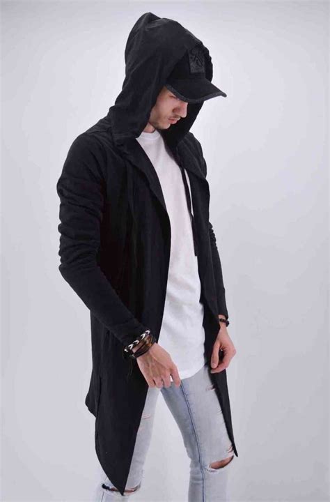 Gilet cape à capuche Noir Oversize Homme Mode Urbaine