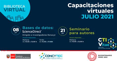 CONCYTEC Ofrece Capacitaciones Virtuales Gratuitas