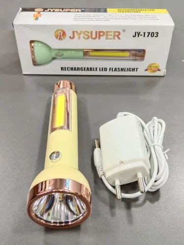 Abs W Jy Super Rechargable Led Flashlight Cool White At Rs