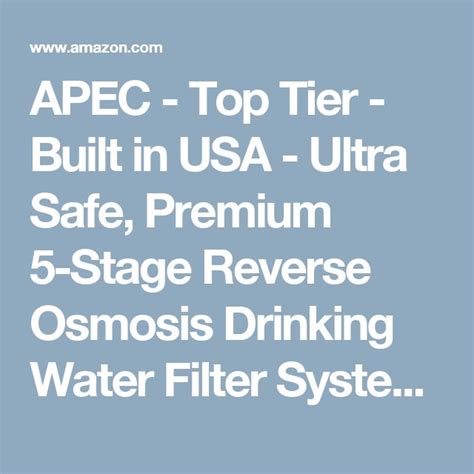 Apec Water Systems Roes 50 Essence Series Top Tier 5 Stage Certified