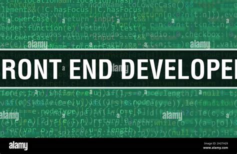 Front End Developer concept with Random Parts of Program Code.Front End Developer text written ...