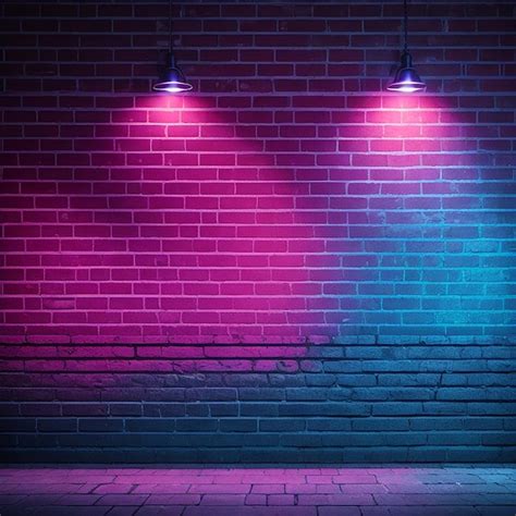 Premium Photo Brick Wall Background Neon Light Generated By Ai