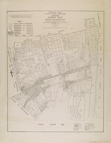 Town Of Islip Suffolk County New York Amended Zoning Map Section I Bay