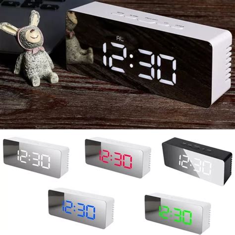 HORLOGE DE TABLE Num Rique Compacte USB Avec Affichage Miroir Et