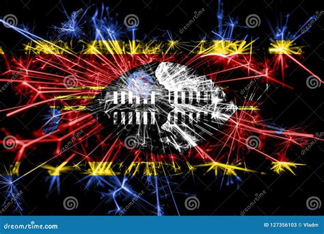 Swaziland Fireworks Sparkling Flag New Year And Christmas Party