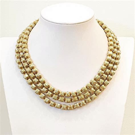 Handcrafted MONET Multistrand 18kt Gold Plated Necklace Catawiki