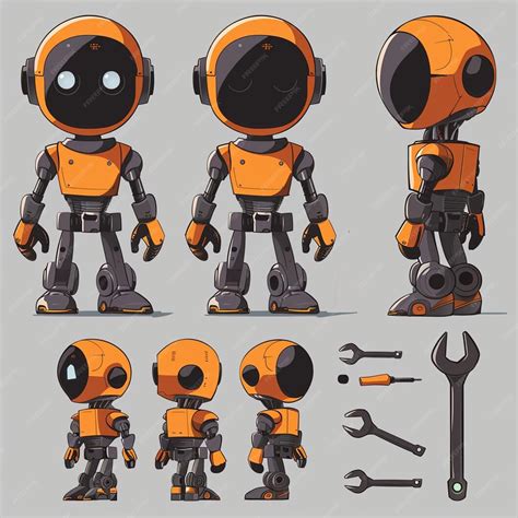 Un Robot Mecánico En Forma De Almidón Miniaturas Profesionales Vector Premium Generado Con Ia