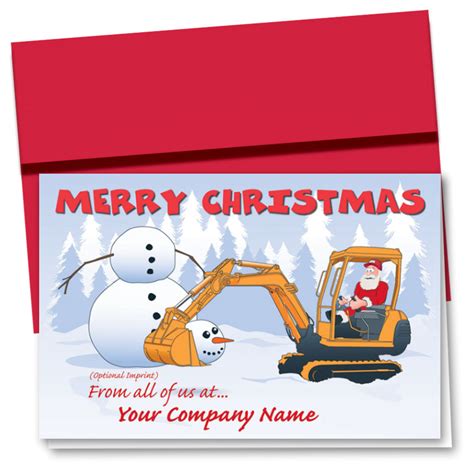 Construction Christmas Cards - Building Frosty