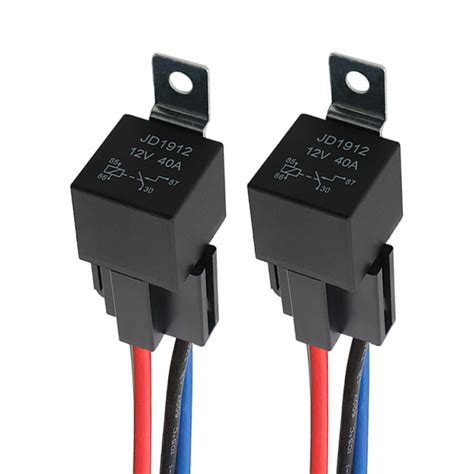 QitinDasen 2Pcs Professional 4 Pin Car Relay 12V 40A SPST Waterproof