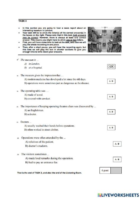 Listening Exercises Live Worksheets