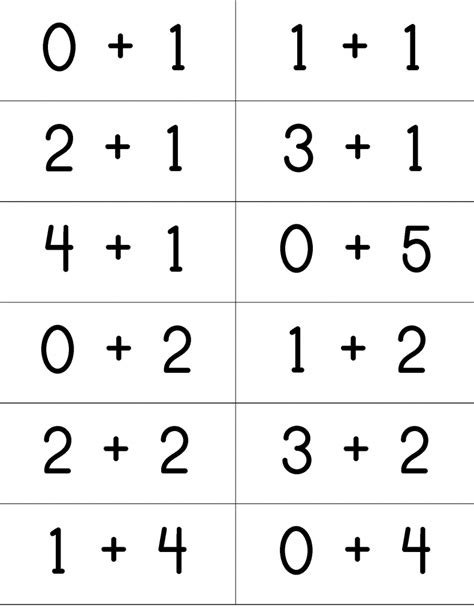 Addition Flash Cards Printable - Printable Card Free
