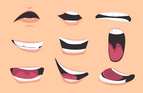 Cartoon mouth expressions set. Vector illustration. 342315 Vector Art ...