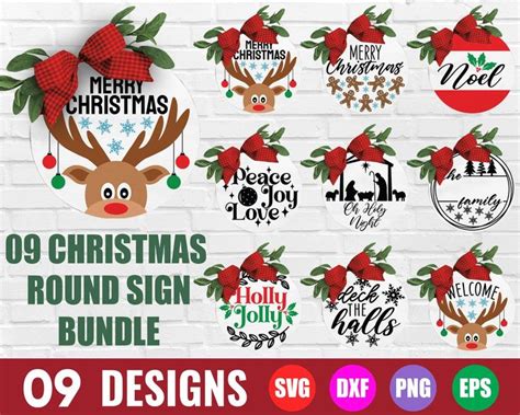 Christmas Door Hanger SVG Bundle Christmas Svg Christmas Sign Svg