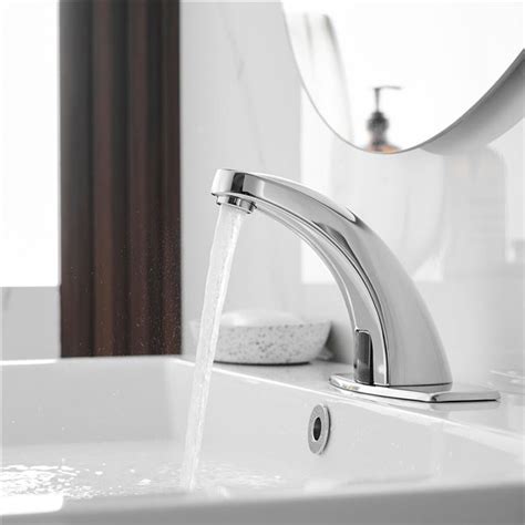 Bwe Automatic Sensor Touchless Bathroom Sink Faucet With Deck Plate In