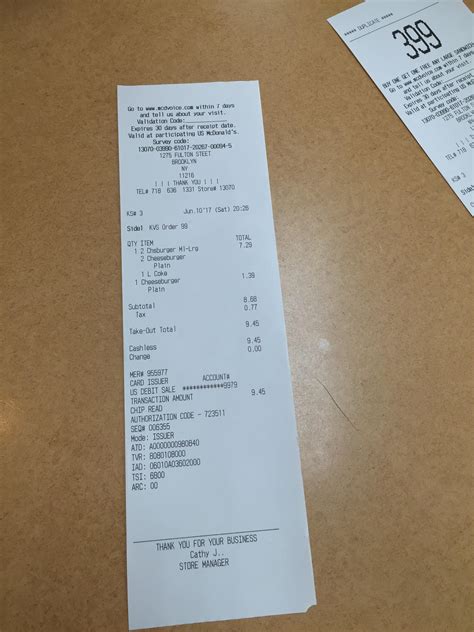 This Mcdonalds Receipt With No Number R Mildlyinteresting