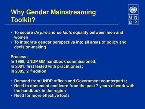 Ppt Gender Mainstreaming Toolkit Mamura Nasirova Undp Bratislava Regional Centre Gender Cop