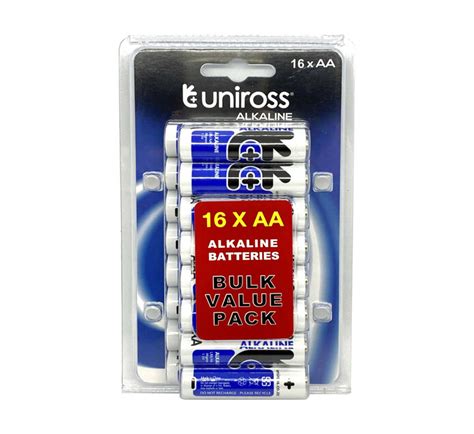 Uniross 16 Pack AA Alkaline Batteries Alkaline Batteries Alkaline