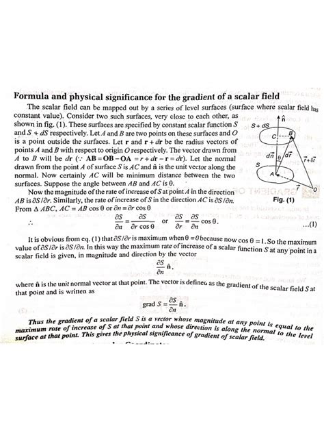 Formula Physical Significance For The Gradient Of A Scalar Field Pdf