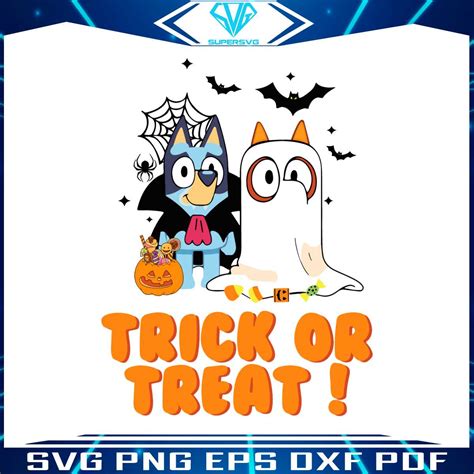 Bluey Halloween SVG Bluey Trick Or Treat SVG Digital Cricut File