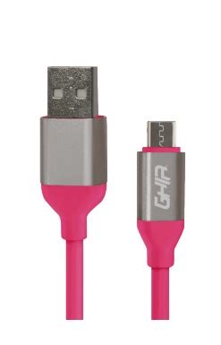 Cable De Datos Usb A Ghia Macho Micro Usb A Macho Metro Rosa