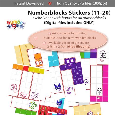 Numberblocks Stickers Etsy